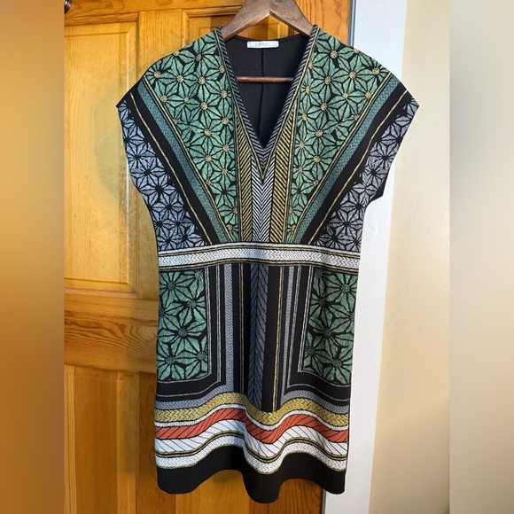 Zara Multicolor V-Neck Mini Dress - Picture 2 of 6
